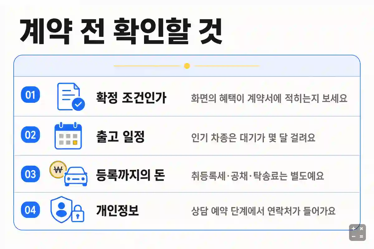 신차 계약 전 체크리스트
