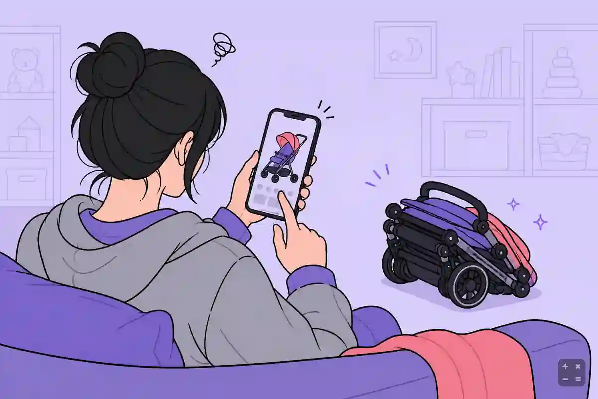 유모차를 고르느라 밤늦게까지 검색하는 예비 부모