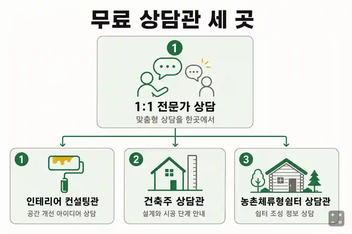 상담관 세 곳의 성격과 상담 내용 정리