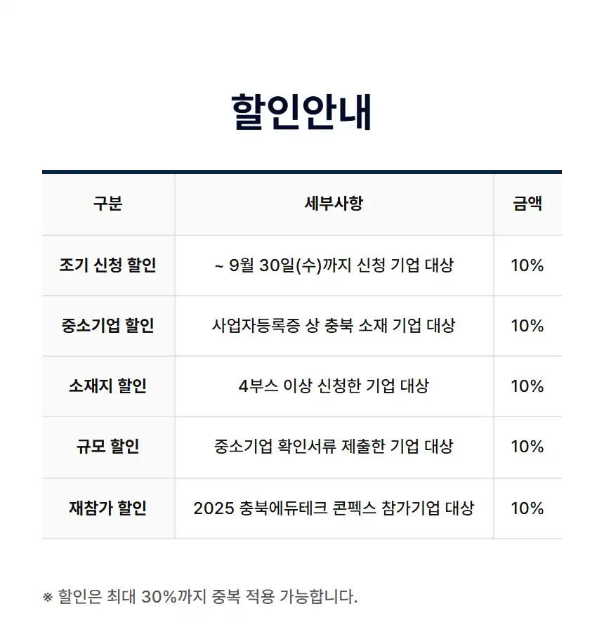 2026 AI 에듀 엑스포 참가비 할인 안내표