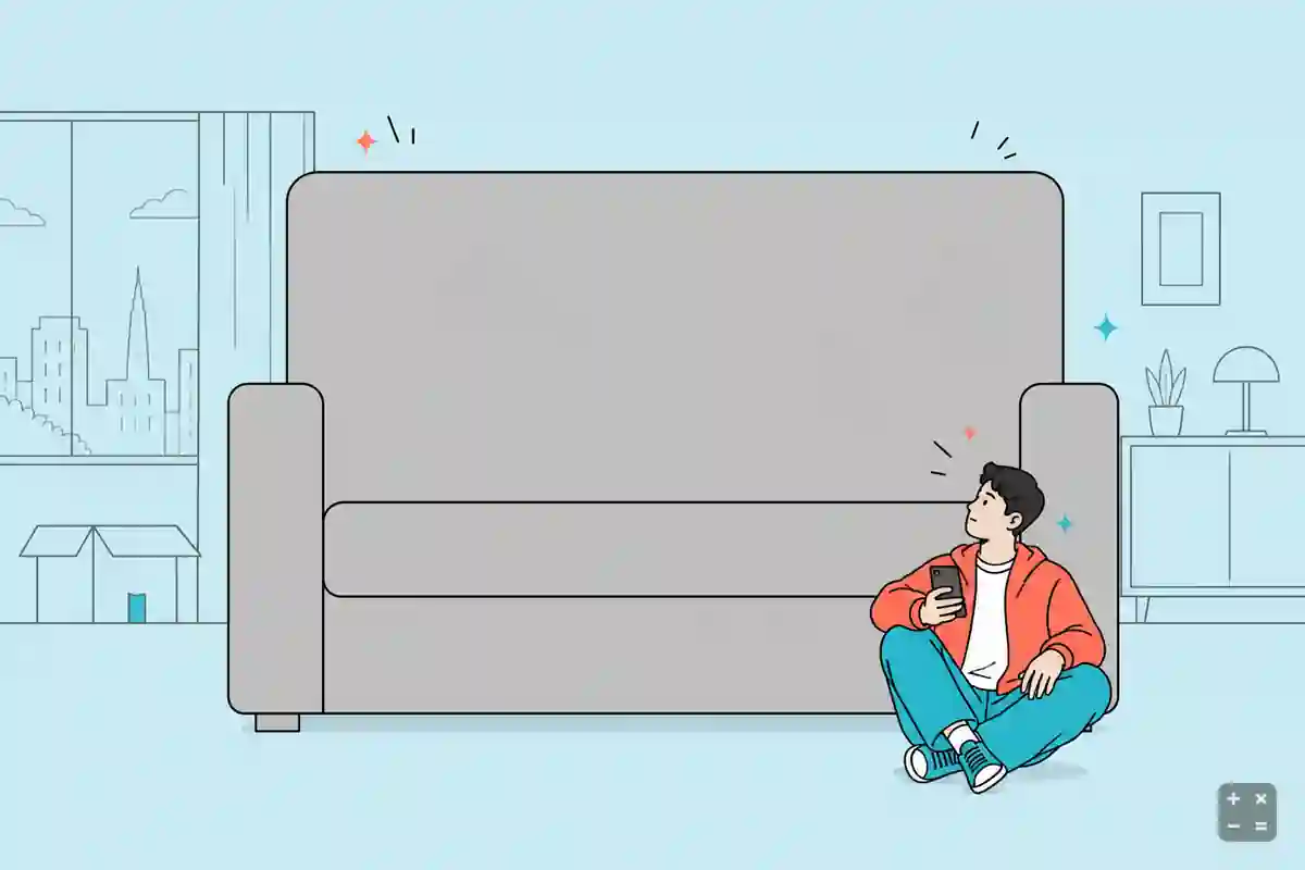 소파를 인터넷으로만 알아보며 고민하는 상황
