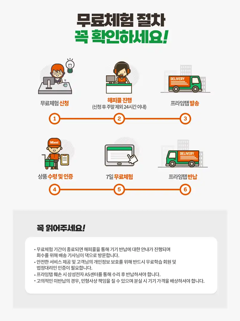 엠베스트 무료체험 절차 여섯 단계와 반납 안내