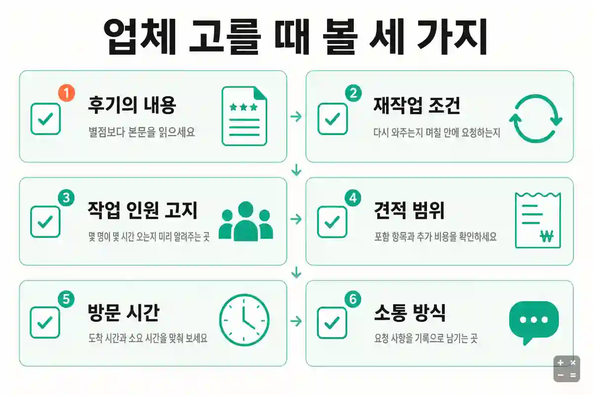 청소업체를 고를 때 볼 세 가지