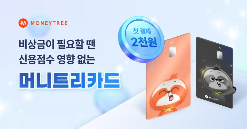 비상금이 필요할 때 신용점수 영향 없는 머니트리카드