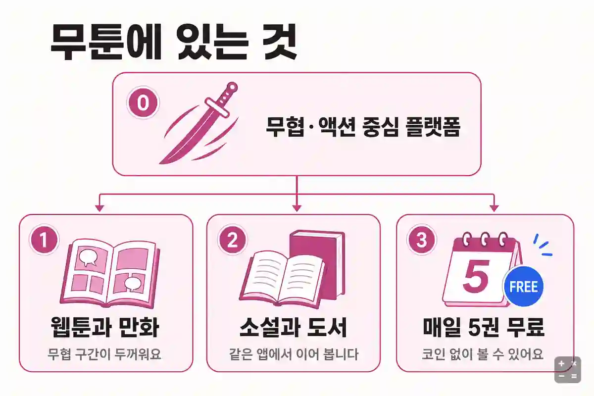 무툰에서 볼 수 있는 콘텐츠 종류