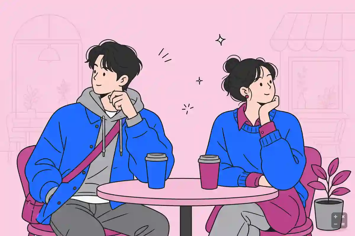 소개팅 자리에서 조건이 어긋난 두 사람