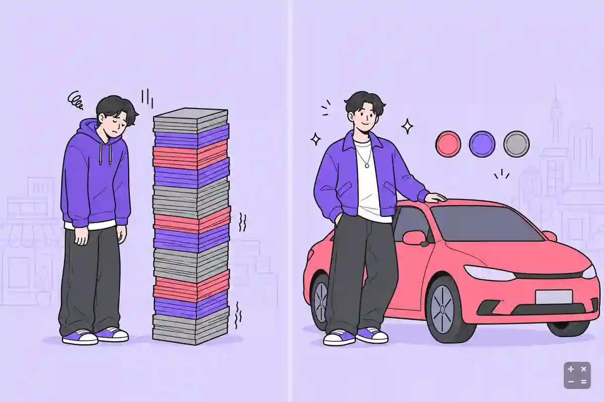 신차 계약을 앞두고 목돈 앞에서 망설이는 상황