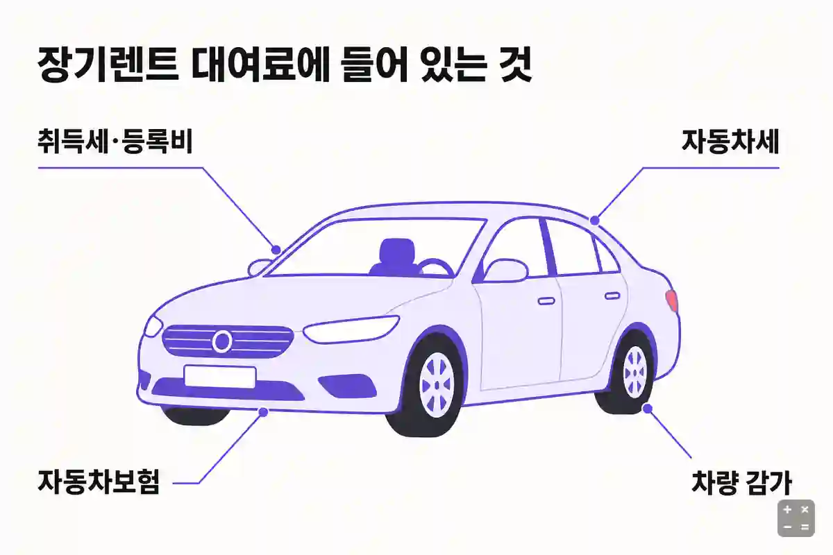 장기렌트 대여료에 묶이는 항목 — 취득세·등록비·자동차세·보험