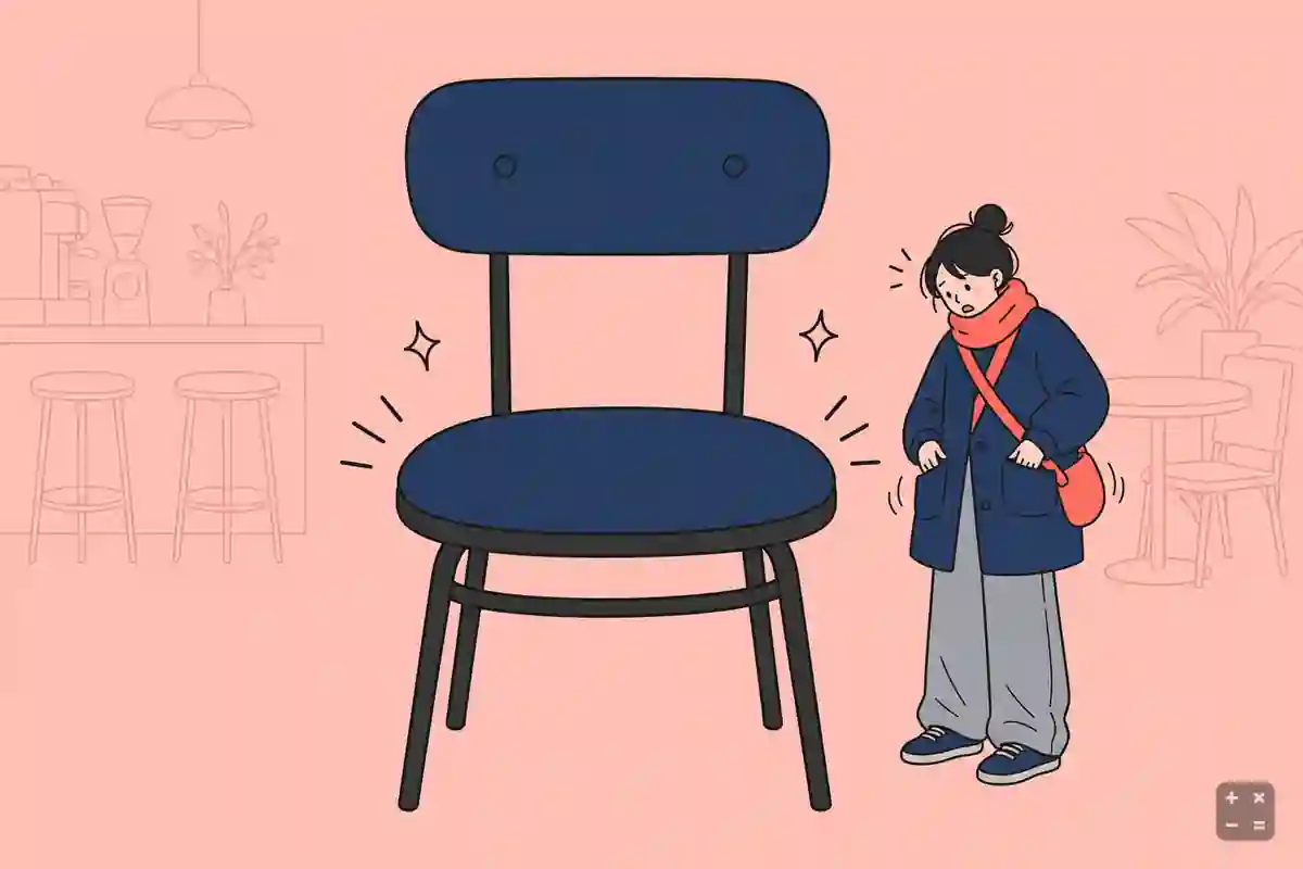 카페 테이블에 두고 온 휴대폰을 찾는 상황