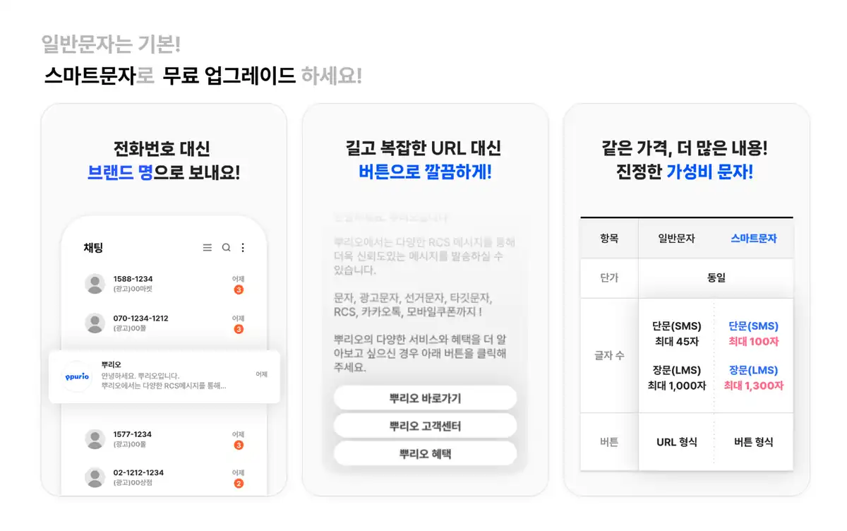 일반문자와 스마트문자 비교