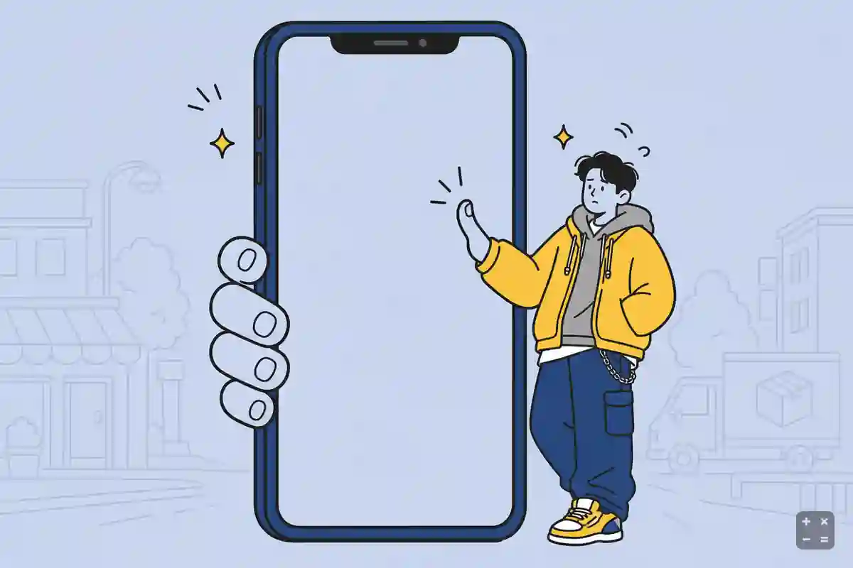 스미싱 문자를 받고 누를지 망설이는 상황